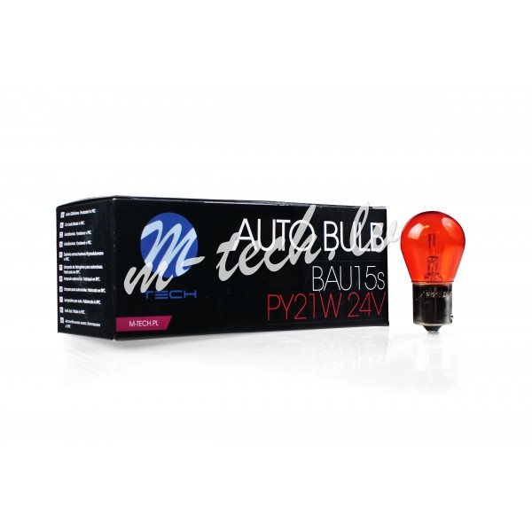 Z936 - Żarówka M-TECH PY21W 21W 24V BAU15s AMBER Рига - изображение 1
