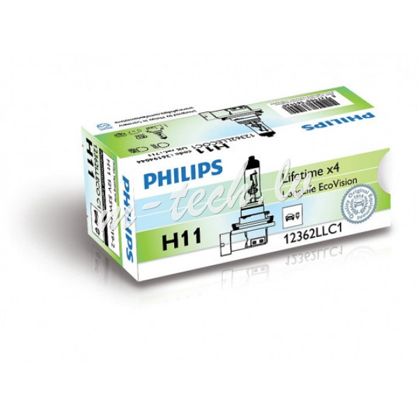 PH 12362LLECOC1 - Philips H11 LongLife EcoVision 12V55W PGJ19-2 C1 Rīga - foto 1