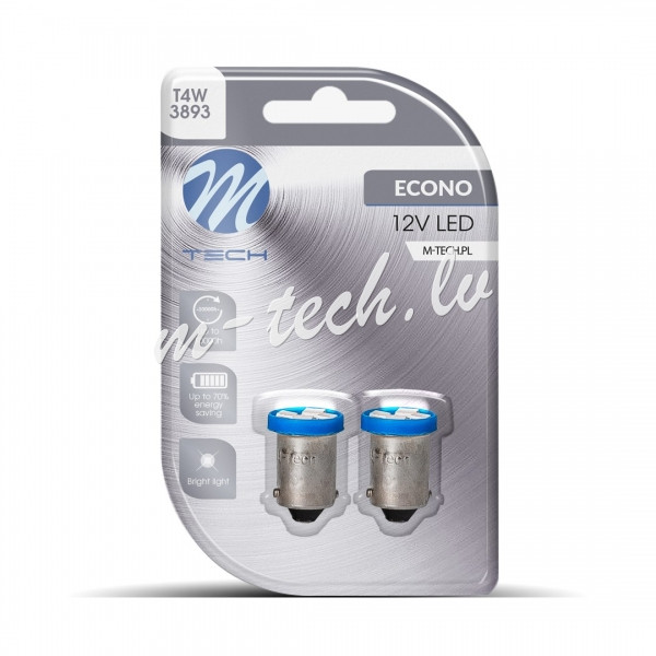 LB009B - Blister 2x M-TECH Econo LB009B - BA9s. 4xSMD3528. 12V. Blue Rīga - foto 1