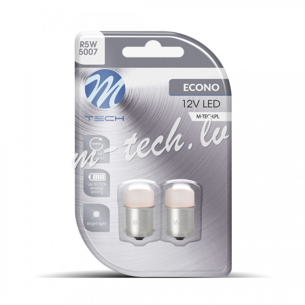 LB033R - Blister 2x M-TECH Econo LB033R - BA15s. 9xSMD3014. 12V. Red Rīga - foto 1