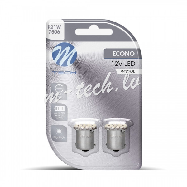 LB051W - Blister 2x M-TECH Econo LB051W - G18 BA15s. 22xSMD3020. 12V. White Rīga - foto 1