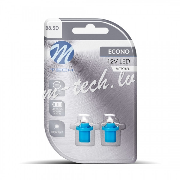 LB092B - Blister 2x M-TECH Econo LB092B - B8.5d.  1xSMD5050 LED.  Blue Rīga - foto 1