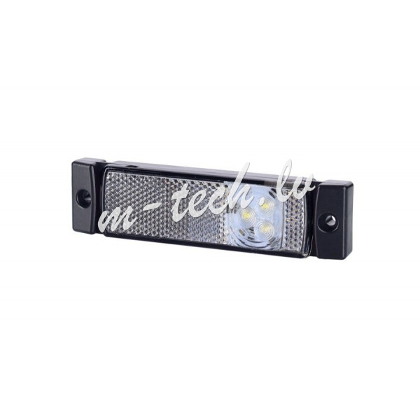 WMLHOR127 - HORPOL lampa LED obrysowa - HOR41 LD127 biała z odblaskiem 12/24V ECE Rīga - foto 1