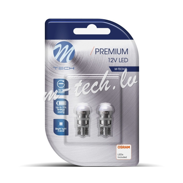 LB106W - Blister M-TECH Premium LB106W -  W5W. 12V 1xSMD3030 LED. White Rīga - foto 1