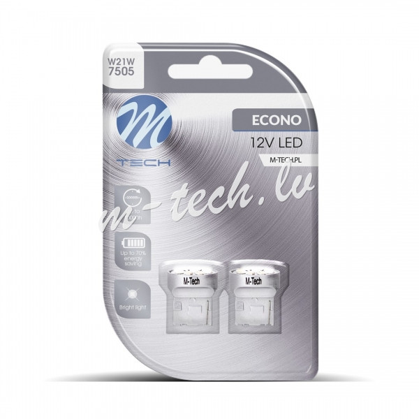 LB109W - Blister 2x M-TECH Econo LB109W - T20 W21W. 9xSMD2835 12V. White Rīga - foto 1