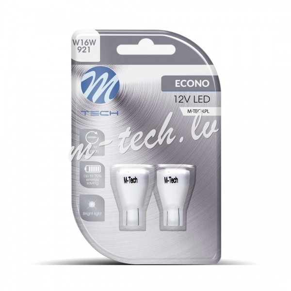 LB111W - Blister 2x M-TECH Econo LBL111W - T15 W16W. 7xSMD2835. White Rīga - foto 1