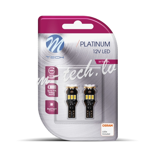 LB817W - Blister M-TECH Platinum LB817W - T15 W16W. 12-24V 9xSMD5630. CANBUS. White Rīga - foto 1