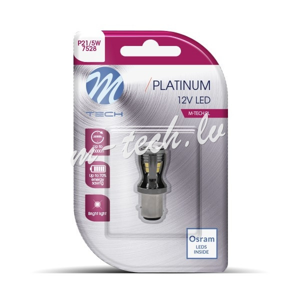 LB821W-01B - Blister M-TECH Platinum LB821W-01B - P21/5W. 12-24V 14x2835SMD. CANBUS. White Rīga - foto 1