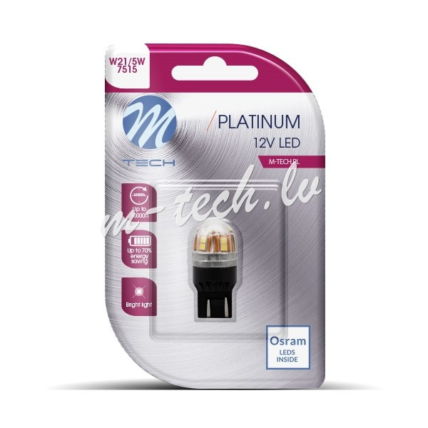LB829W-01B - Blister M-TECH Platinum LB829W-01B -T20 W21/5W. 12-24V 15x2835SMD. CANBUS. White Rīga - foto 1
