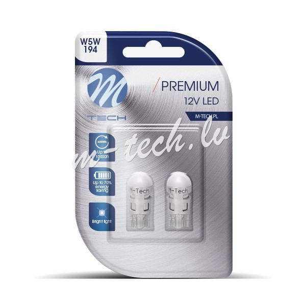 LB106Y - Blister M-TECH Premium LB106Y -  W5W. 12V 1xSMD3030 LED. Amber Rīga - foto 1