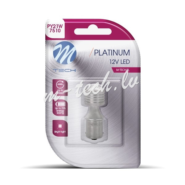 LB836Y-01B - Blister M-TECH Platinum LB836Y-01B - PY21W. 12-24V  4xLED HP. Amber Rīga - foto 1