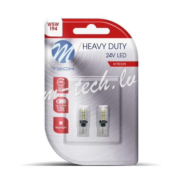 LB9801W - Blister 2x M-TECH HD LB9801W W5W Canbus 20xSMD3014 24V White Rīga - foto 1