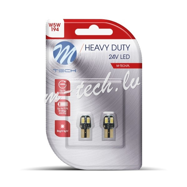 LB9806W - Blister 2x M-TECH HD LB9806W W5W Canbus 4xSMD5630 24V White Rīga - foto 1
