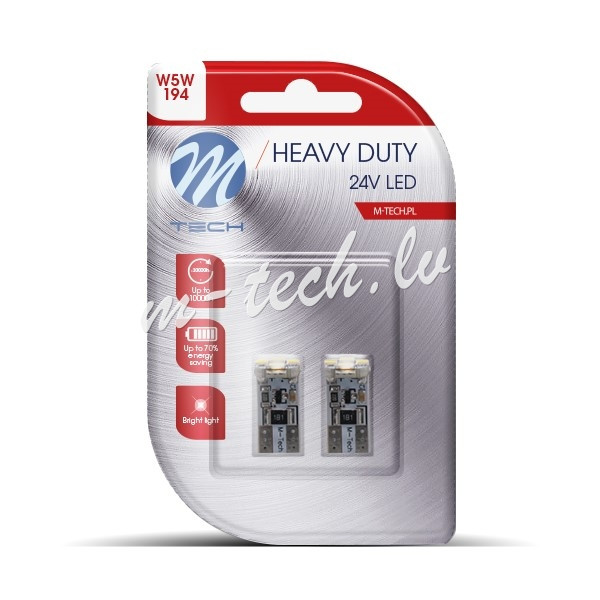 LB9329W - Blister 2x M-TECH HD LB9329 W5W 4xSMD2835 CANBUS 24V White Rīga - foto 1