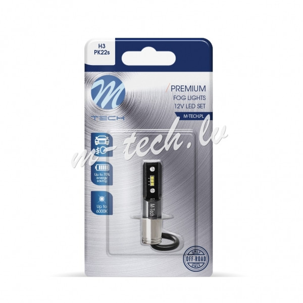 LB503W-01B - Blister M-TECH Premium LB503W-01B - H3. 12-24V 6x1616SMD LED. White Rīga - foto 1