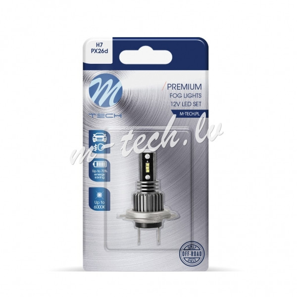 LB507W-01B - Blister M-TECH Premium LB507W-01B - H7. 12-24V 6x1616SMD LED. White Rīga - foto 1