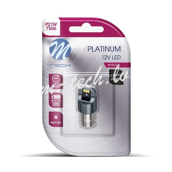 LB842W-01B - Blister M-TECH Platinum Limited Black LB842W-01B - P21W. 12-24V  6x3020SMD. CANBUS. Whi Rīga - foto 1