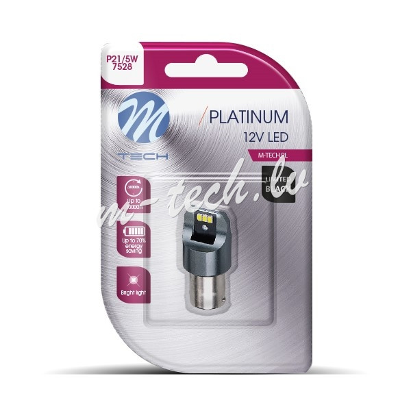 LB843W-01B - Blister M-TECH Platinum Limited Black LB843W-01B - P21/5W. 12-24V 6x3020SMD. CANBUS. Wh Rīga - foto 1