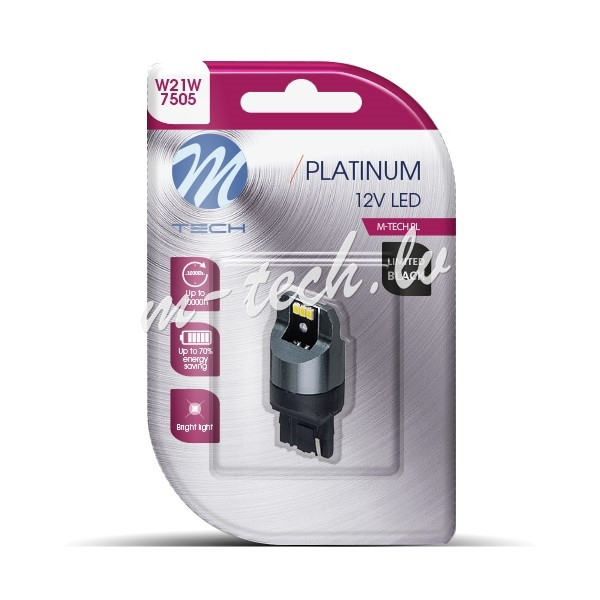 LB844W-01B - Blister M-TECH Platinum Limited Black LB844W-01B - T20 W21W. 12-24V 1x Dioda LED 6x3020 Rīga - foto 1