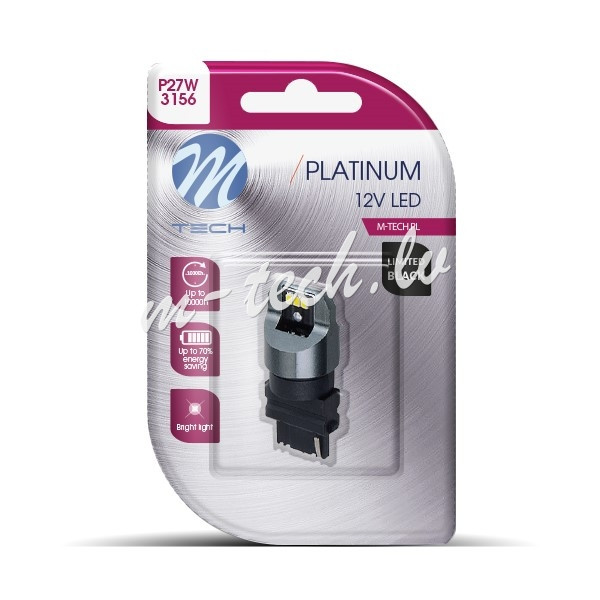 LB846W-01B - Blister M-TECH Platinum Limited Black LB846W-01B - P27W 3156. 12-24V 1x Dioda LED 6x302 Rīga - foto 1