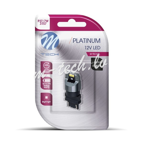 LB847W-01B - Blister M-TECH Platinum Limited Black LB847W-01B - P27/7W 3157. 12-24V 1x Dioda LED 6x3 Rīga - foto 1