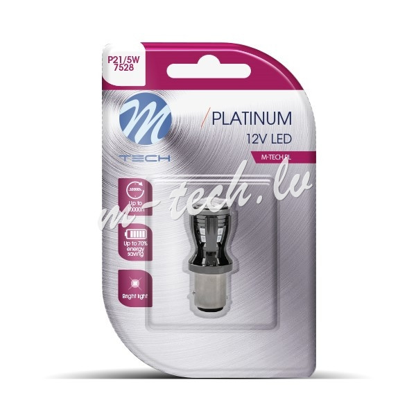 LB821R-01B - Blister M-TECH Platinum LB821R-01B - P21/5W. 12-24V 14x2835SMD. CANBUS. Red Rīga - foto 1