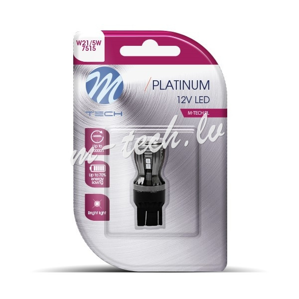 LB823R-01B - Blister M-TECH Platinum LB823R-01B - T20 W21/5W. 12-24V 14x2835SMD. CANBUS. Red Rīga - foto 1