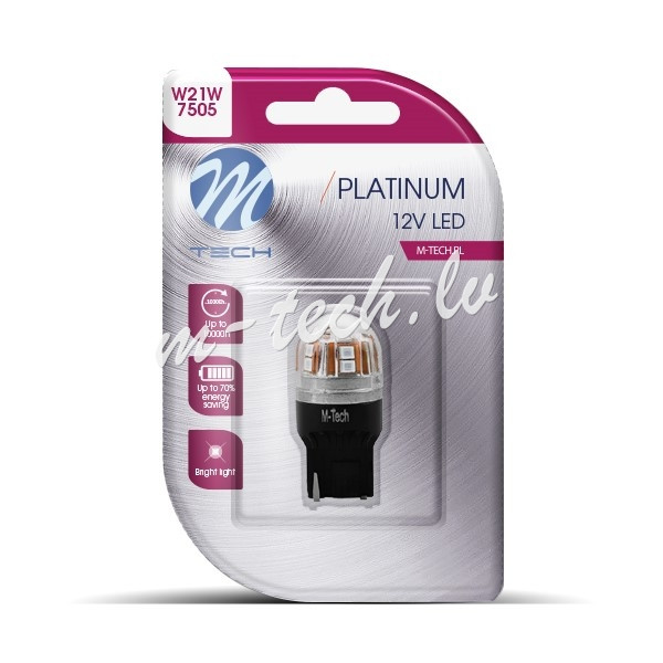 LB828R-01B - Blister M-TECH Platinum LB828R-01B - T20 W21W. 12-24V 15x2835SMD. CANBUS. Red Rīga - foto 1