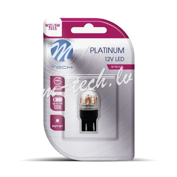 LB829R-01B - Blister M-TECH Platinum LB829R-01B - T20 W21W. 12-24V 15x2835SMD. CANBUS. Red Rīga - foto 1
