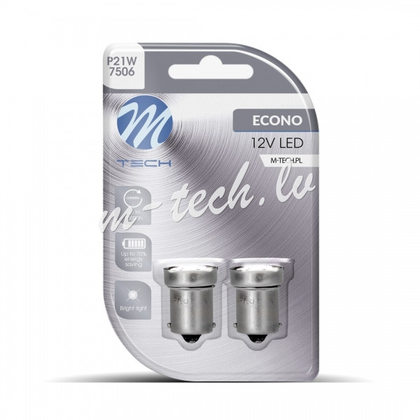 LB088R - Blister 2x M-TECH Econo LB088R - BA15s G18 9xSMD2835. 12V. Red Rīga - foto 1