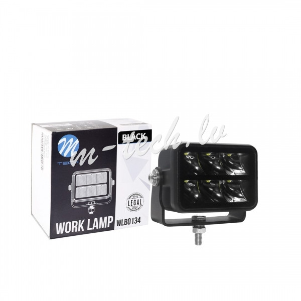 WLBO134 - Driving light M-TECH BLACK SERIES- double row - bottom bracket - 30W 10-32V 3.4
