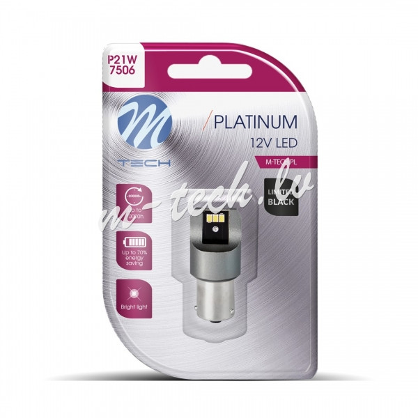 LB842Y-01B - Blister M-TECH Platinum Limited Black LB842Y-01B - P21W.  12-24V 6x3020SMD. CANBUS. Amb Rīga - foto 1