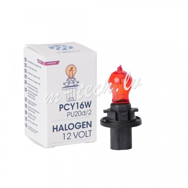 Z125 - Żarówka halogenowa M-TECH PCY16W 12V 16W PU20d/2 Amber Rīga - foto 1
