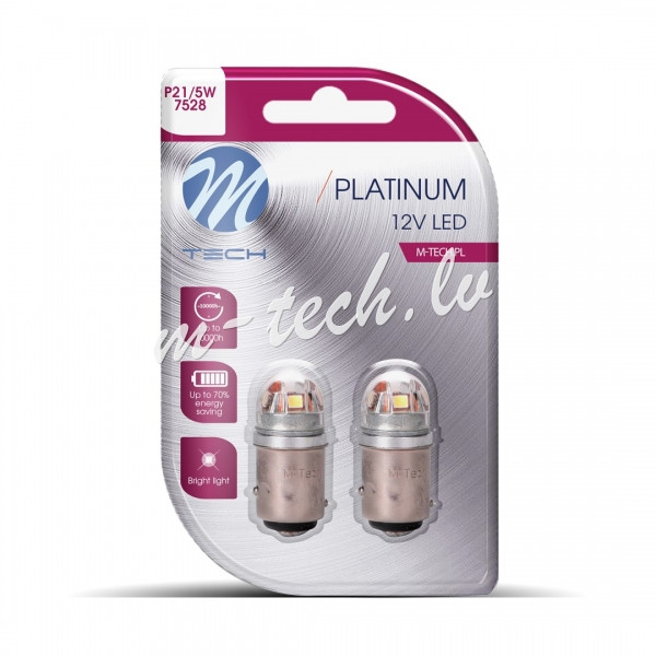 LB838W-02B - Blister M-TECH Platinum LB838W-02B - BAY15d. 12-24V 5x2835SMD 1W. CANBUS. White Rīga - foto 1
