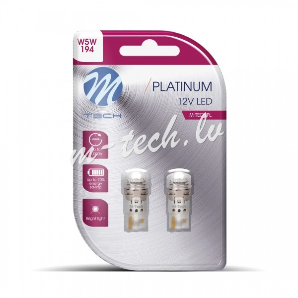 LB870W-02B - Blister M-TECH Platinum LB870W-02B - W5W. 4x2016SMD LED. 12-30V CANBUS. White Rīga - foto 1