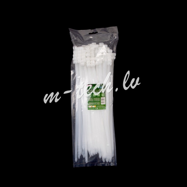CTW-8X350 - Nylonowe opaski zaciskowe ROAD-TEQ wymiar:7.6x350mm. 100szt.. białe Rīga - foto 1