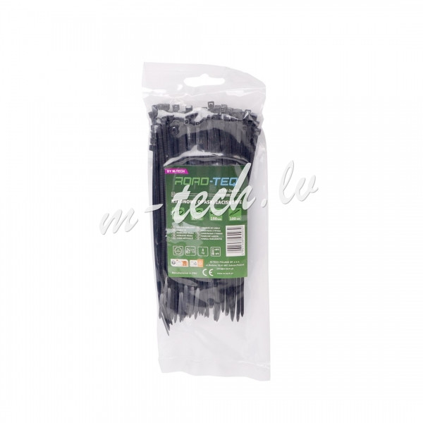 CTB-3X150 - Nylonowe opaski zaciskowe ROAD-TEQ wymiar:2.5x150mm. 100szt.. czarne Rīga - foto 1