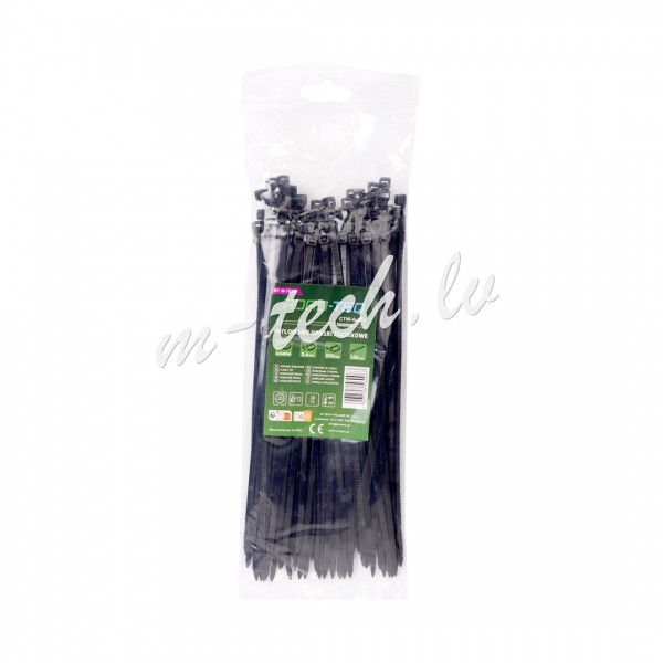 CTB-4X200 - Nylonowe opaski zaciskowe ROAD-TEQ wymiar:3.6x200mm. 100szt.. czarne Рига - изображение 1