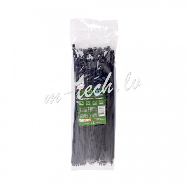 CTB-4X250 - Nylonowe opaski zaciskowe ROAD-TEQ wymiar:3.6x250mm. 100szt.. czarne Rīga - foto 1