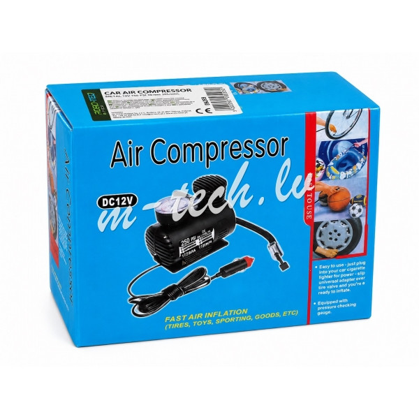 PAC03 - Car air compressor plastic ROAD-TEQ 12V 250 PSI 16mm 15L/min. Рига - изображение 1
