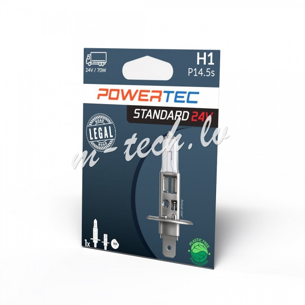 PTZ901-01B - Żarówka halogenowa POWERTEC H1 24V 70W H1 P14.5s Rīga - foto 1