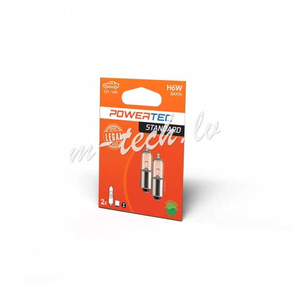 PTZ47-02B - Żarówka halogenowa POWERTEC BAX9s 12V/6W H6W CLEAR Rīga - foto 1