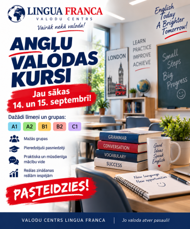 PASTEIDZIES! Vēl vari paspēt! ANGĻU VALODAS KURSI! 14. un 15. septembrī Valodu centrā LINGUA... Rīga - foto 1