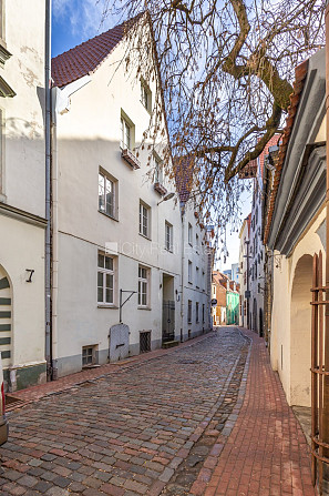 Fasādes māja, labiekārtots apzaļumots pagalms, slēgts pagalms, ieeja no pagalma, beletāža, Rīga - foto 19
