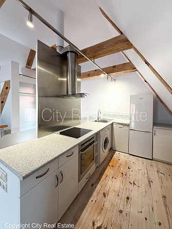 Fasādes māja, ieeja no ielas, mansards, viena istaba izolēta, studio tipa, virtuve apvienota ar Rīga - foto 7