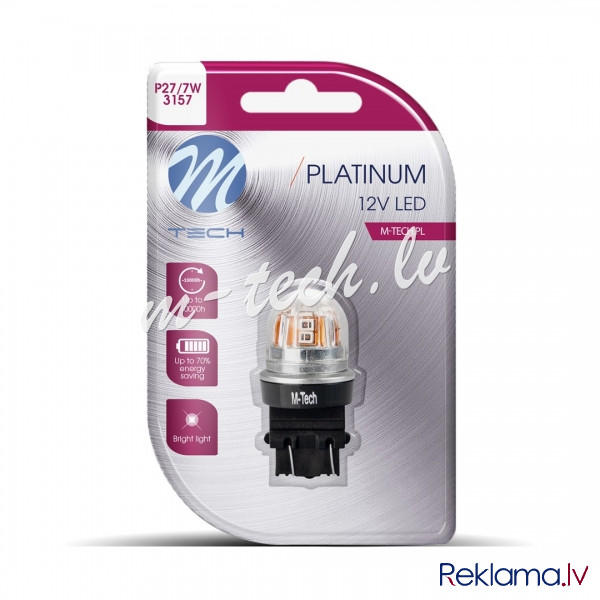 LB831R-01B - Blister M-TECH Platinum LB831R-01B - P27/7W. 12-24V 15x2835SMD. CANBUS. Red Rīga - foto 1