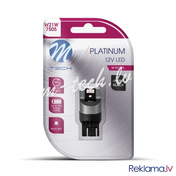 LB845R-01B - Blister M-TECH Platinum Limited Black LB845R-01B - T20 W21/5W. 12-24V 1x Dioda LED 6x30 Rīga - foto 1