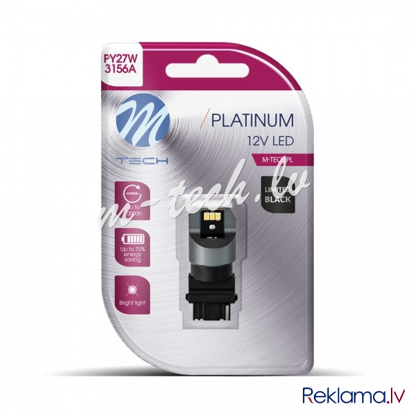 LB848Y-01B - Blister M-TECH Platinum Limited Black LB848Y-01B  - PY27W. 12-24V  1x Dioda LED  6x3020 Rīga - foto 1