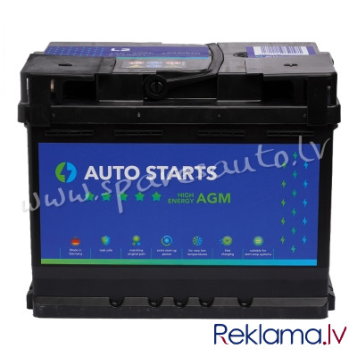 5-560901 - Akumulators AUTO STARTS HIGH ENERGY AGM 12V 60Ah, 680A (EN) 242x175x190 0/1 - Akumulators Rīga - foto 1
