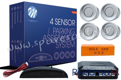 CP4S - Parking assist system - CP4 with digital display - silver - Parking Sensori Komplekts - UNSOR Rīga - foto 1